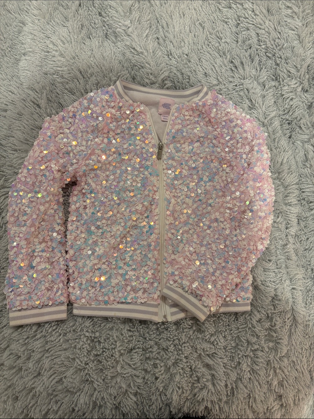 Girls Pink Sequin Zip Jacket - Sparkling Kids Top